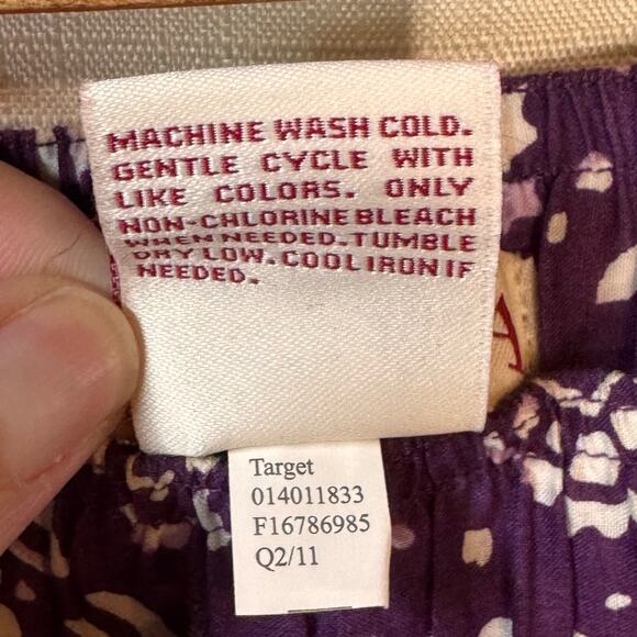 Boho Maxi Skirt Women's M Purple Batik Peasant Ruffle Tiered Festival Bohemian - Picture 8 of 10